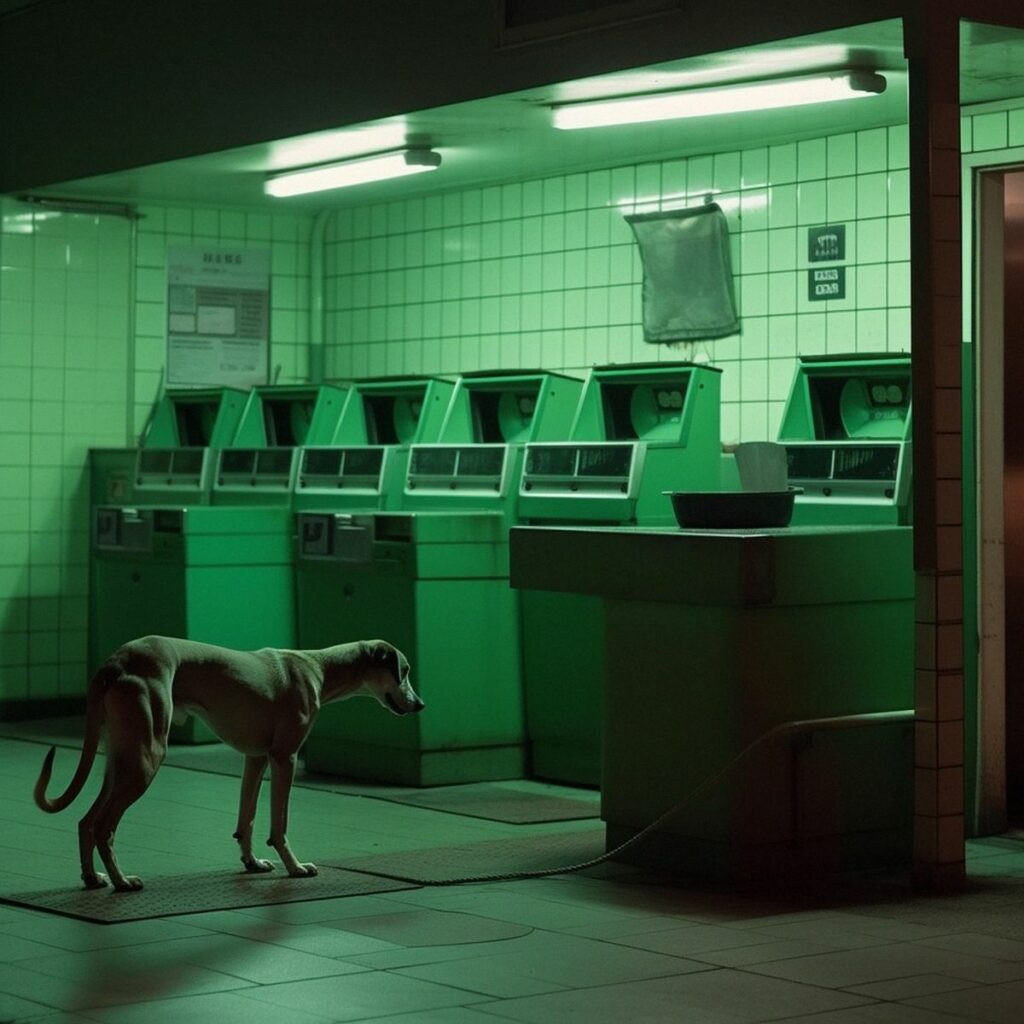hewwo_Two_legs_abandoned_at_the_laundromat_at_night._Green_pale_5da7c7d9-3bc9-49b7-9815-842f3fdf207d_result